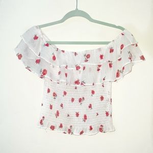 Floral ruched crop  top